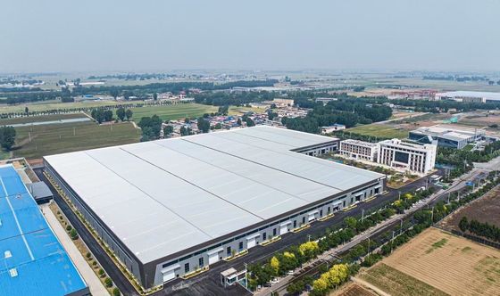 Armazém de estrutura de aço de estrutura rígida para industrial com soluções ecológicas e de construção